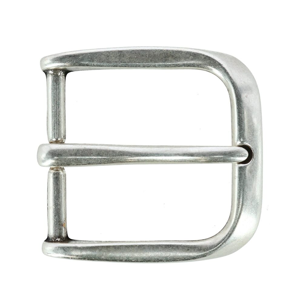 3943 40mm Square Rounded Edge Solid Brass Harness Belt Buckle, Silver